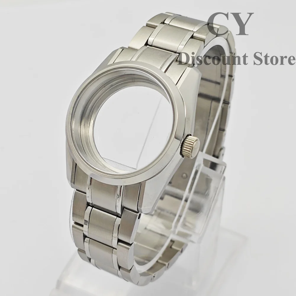 RICHUS NH35 Watch Case 36mm Case Sapphire Crystal Silver Watch Case Fit NH35 NH36  ETA2824 PT5000 Movement Watch Accessories