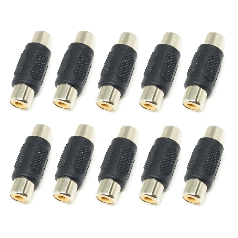 

10pcs RCA Joiner Couplers AV Female to Female F/F Audio Adapter Connector