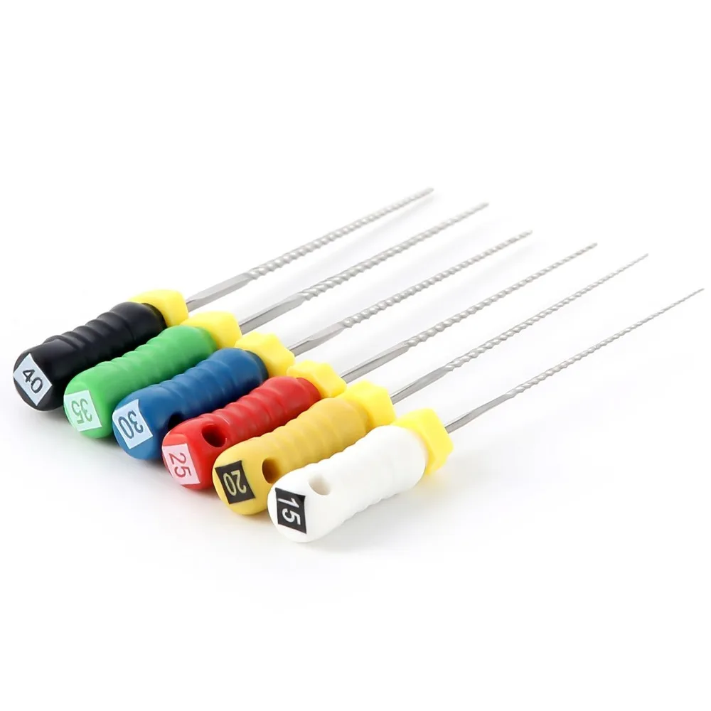 6Pcs/Box Dental Hand Use K-Files Endodontic Root Canal Files 21/25mm Stainless Steel Dentist Tools Dental Files Tools