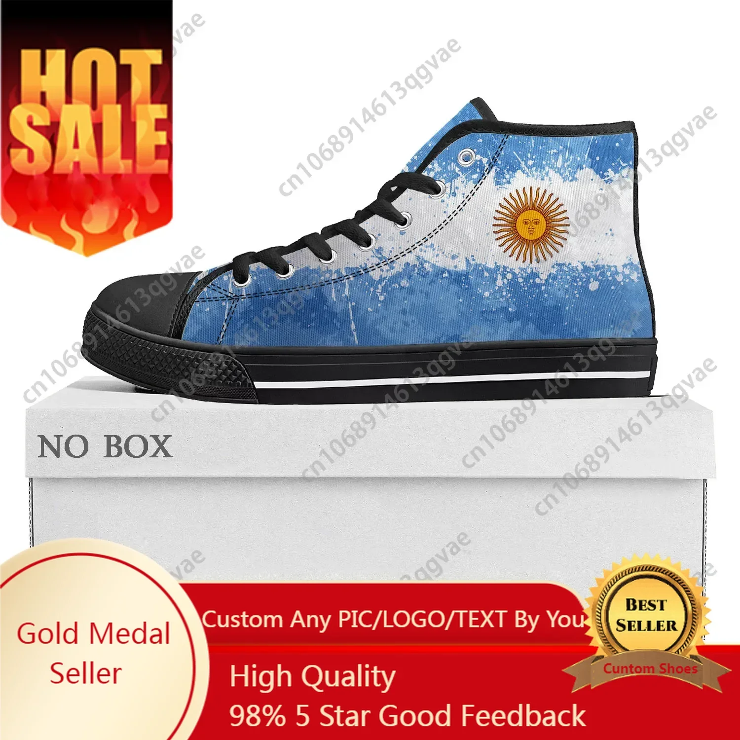 

Argentine Flag High Top High Quality Sneakers Mens Womens Teenager Canvas Sneaker Argentina Casual Couple Shoes Custom Shoe