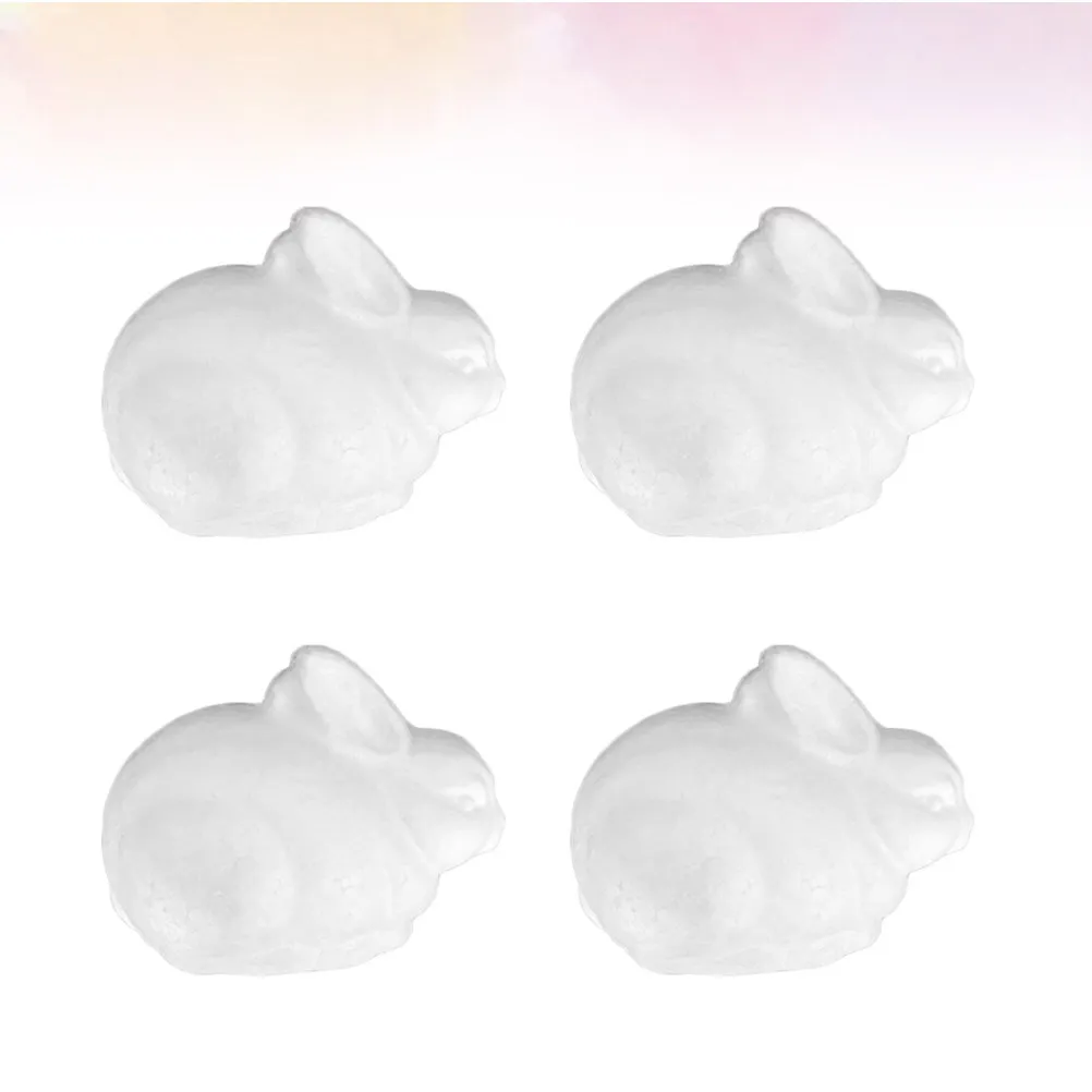 4Pcs Foam Rabbit DIY Craft Kit for Kids Painting, Preschool Christmas Winter Animal Ornament Activity