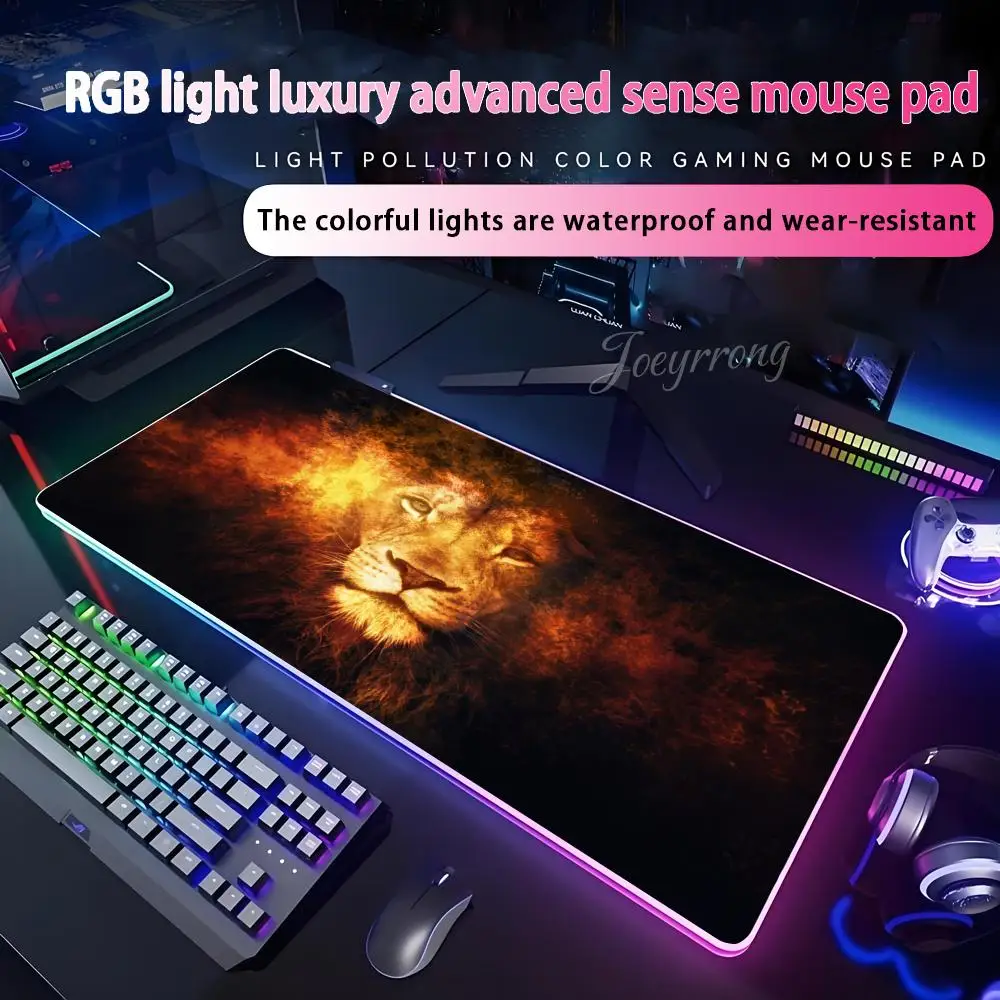 

Коврик для мыши Lion для FPS eSports RGB, расширенная игровая клавиатура, светодиодные коврики, большие 1000x500 мм XXL Gamer