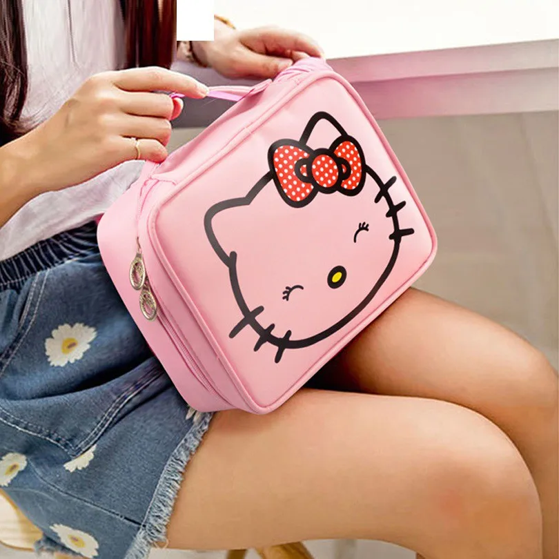 Hello Kitty Makeup Bag Waterproof and Convenient Cartoon Toilet Bag Travel Storage Bag Trendy Makeup Bag Travel Kit TS105