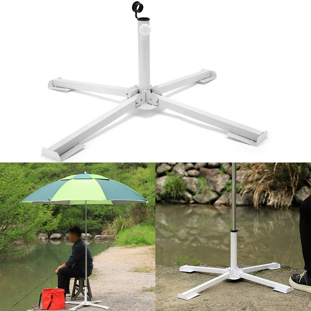 

Floor Umbrella Base Sturdy Dur-able Park Quadruple Umbrella Stand Easy To Use Cross Folding Umbrella Seat Beach Accessories