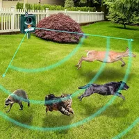 Outdoor Solar Powered Animal Repeller,2024 New Ultrasonic Animal Repellent,Ultrasonic Squirrels Deterrent Waterproof DogRepeller