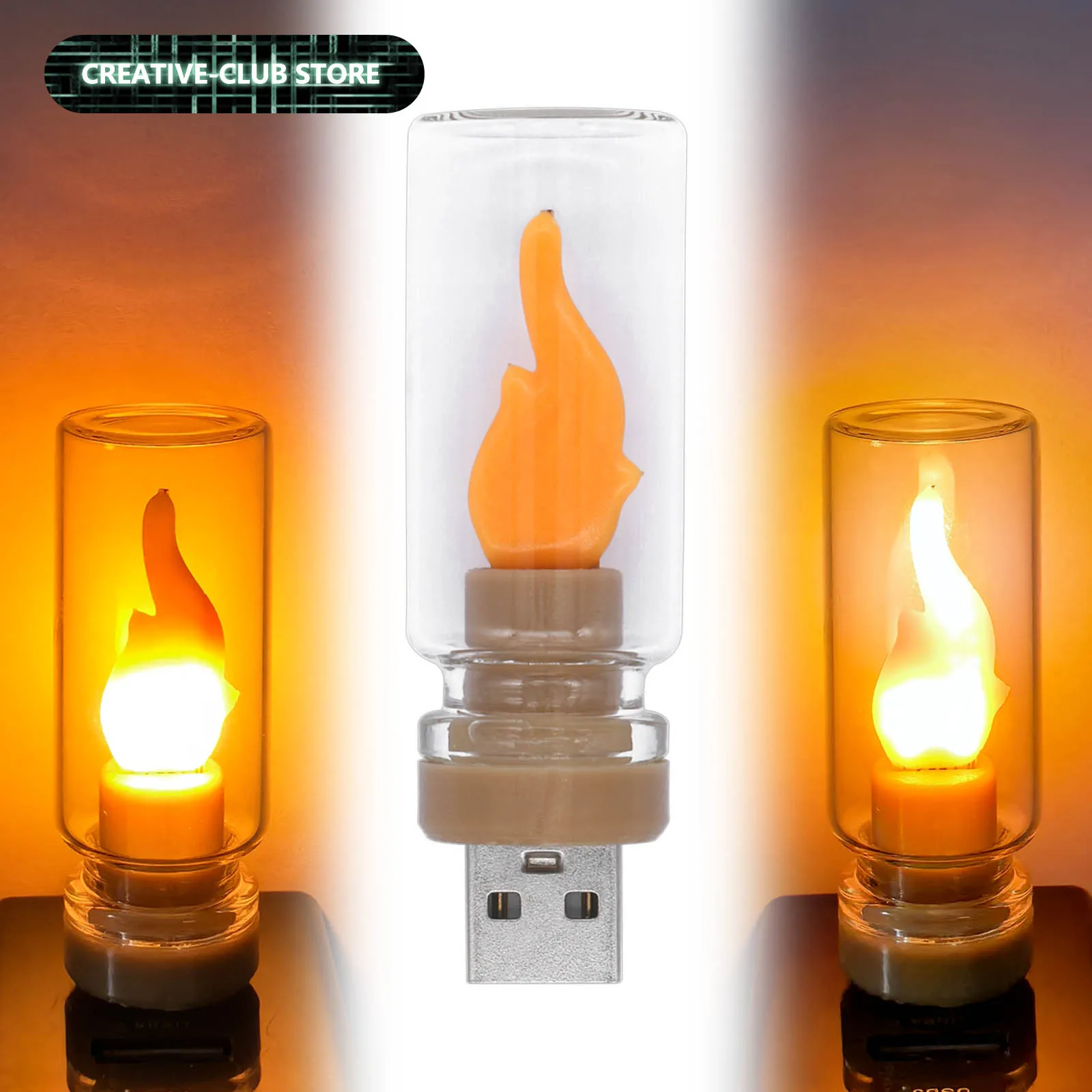 

Ретро USB LED лампа-свеча с эффектом нити накала, 5В, ретро LED лампа Эдисона, ночник, декоративное LED освещение для кемпинга, DIY