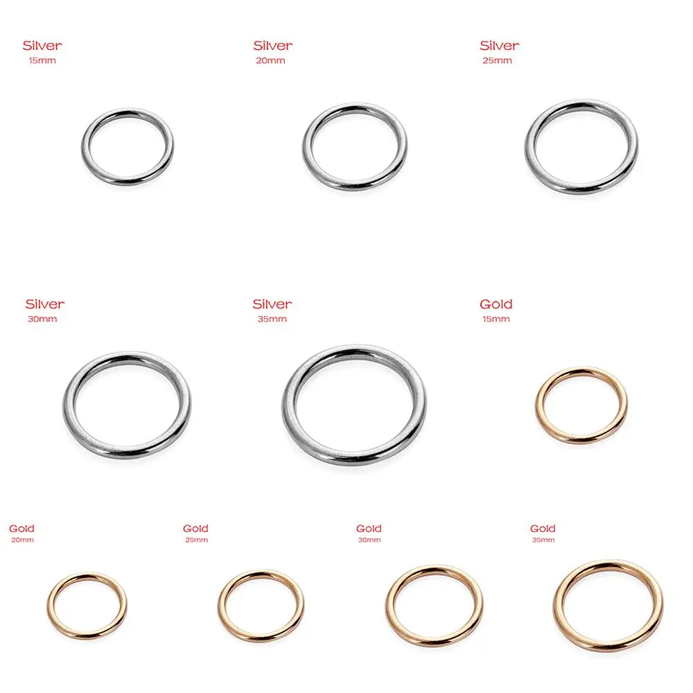 10pcs/lot Gold Silver Circle Ring Connection Alloy Metal Shoes Bags Belt Buckles DIY Craft Supplies Webbing