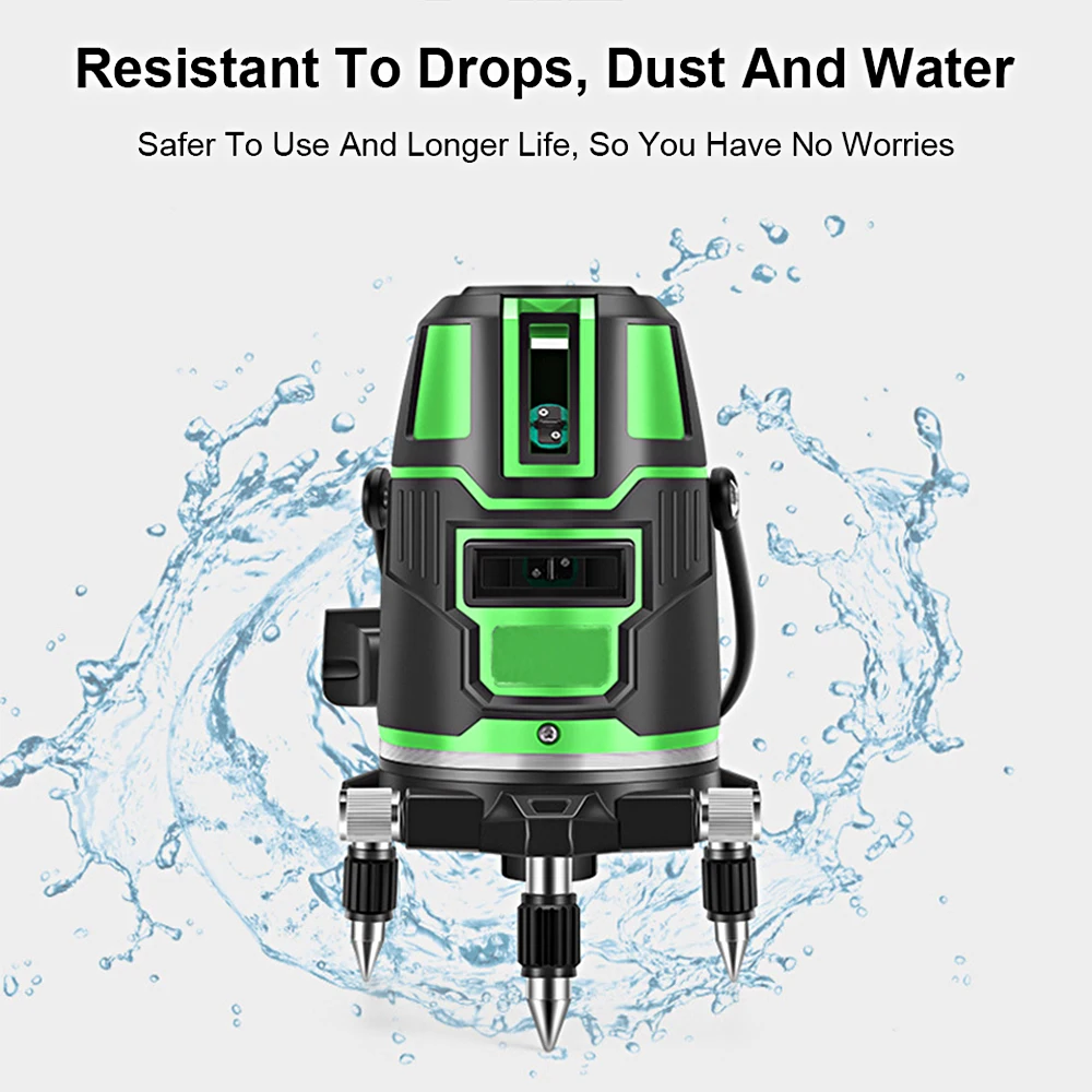 Laser Level 2 3 5 Lines 3D Self Leveling 360 Horizontal And Vertical Cross Super Powerful Green Infrared Laser Beam With Battery