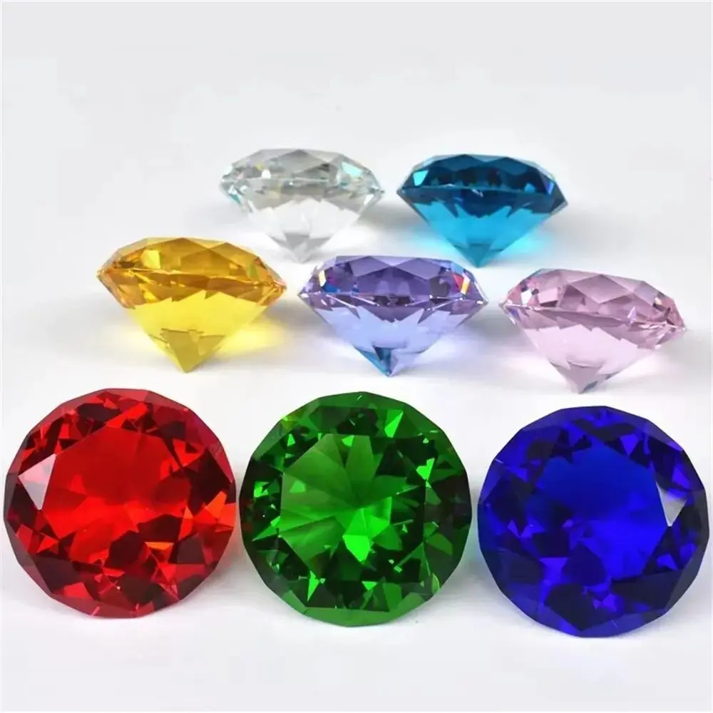 Diamond Shaped Crystal Diamond Ornament Jewelry Craft Colored Artificial Crystal Diamond Cutting Process DIY