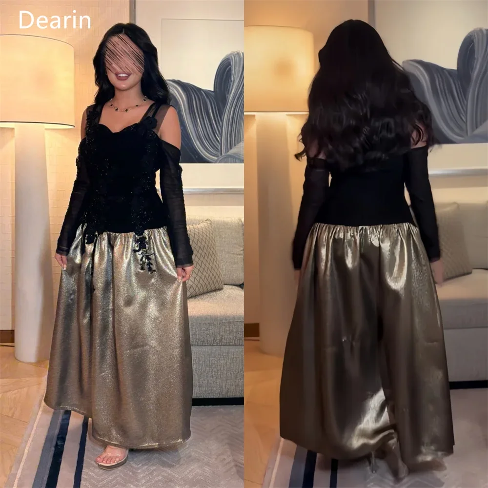 Customized Prom Gown Evening Formal Dress Dearin Shoulder Girdle A-line Floor Length Skirts Draped Applique Bead Bespoke Occasi