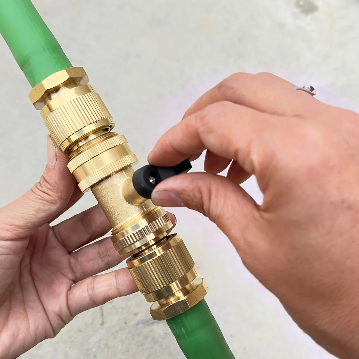 موصل سريع لصمام كروي نحاسي 3/4 بوصة - تدفق ثنائي الاتجاه لخراطيم غسيل السيارات والحديقة، مقاوم للتسرب مع جوانات مطاطية