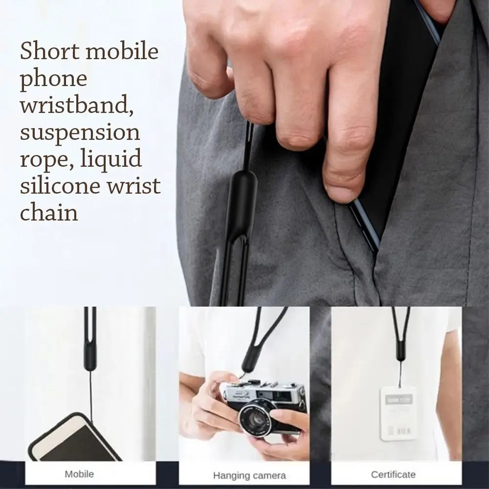 Short Phone Lanyard Fashion Soft Silicone Phone Anti-lost Rope Universal Hanging Cord
