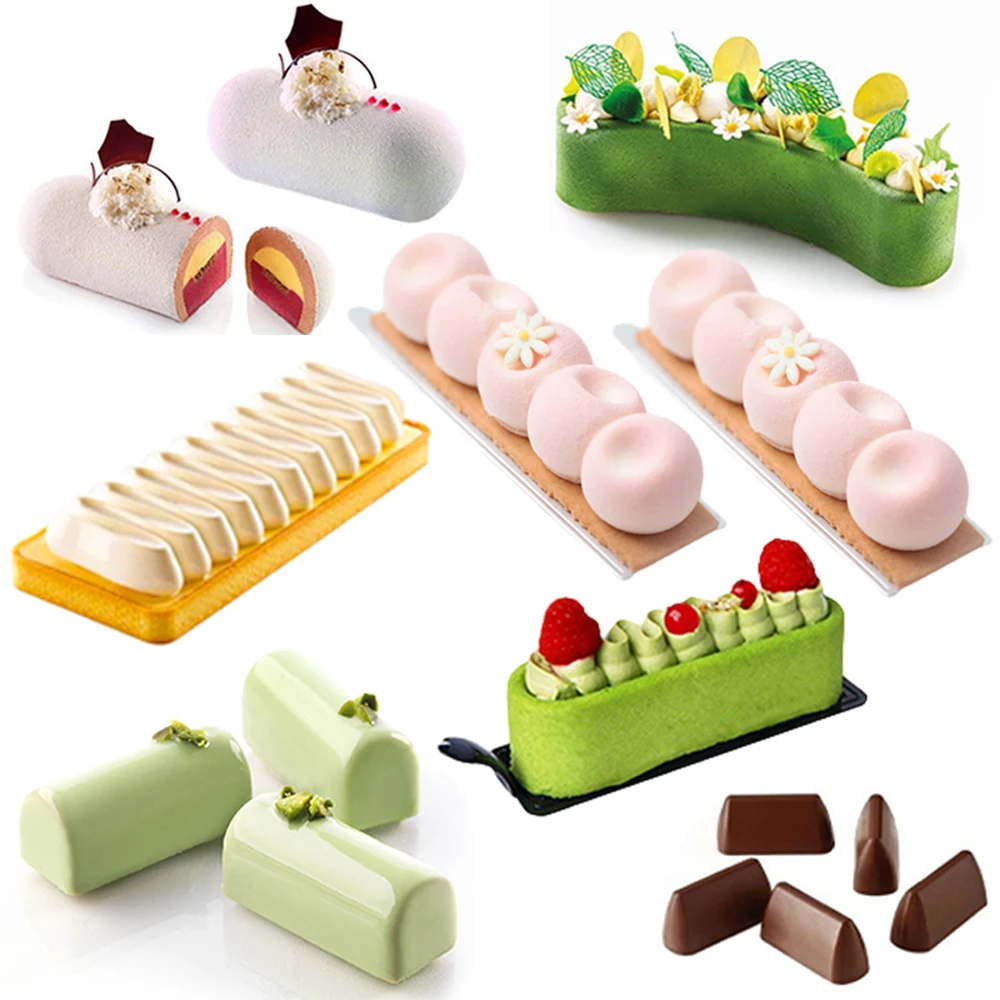 

1PCS Strip Shape Silicone Cake Molds for Baking Truffle Mousse Dessert Pastry Cake Moulds Chiffon Brownie Pan Tools