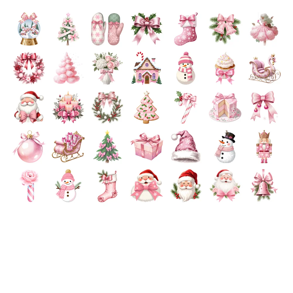 Autocollants de noël imperméables, 35 pièces, autocollants festifs, papeterie amusante pour enfants, pour bagages, ordinateurs portables, valises, décor de fête
