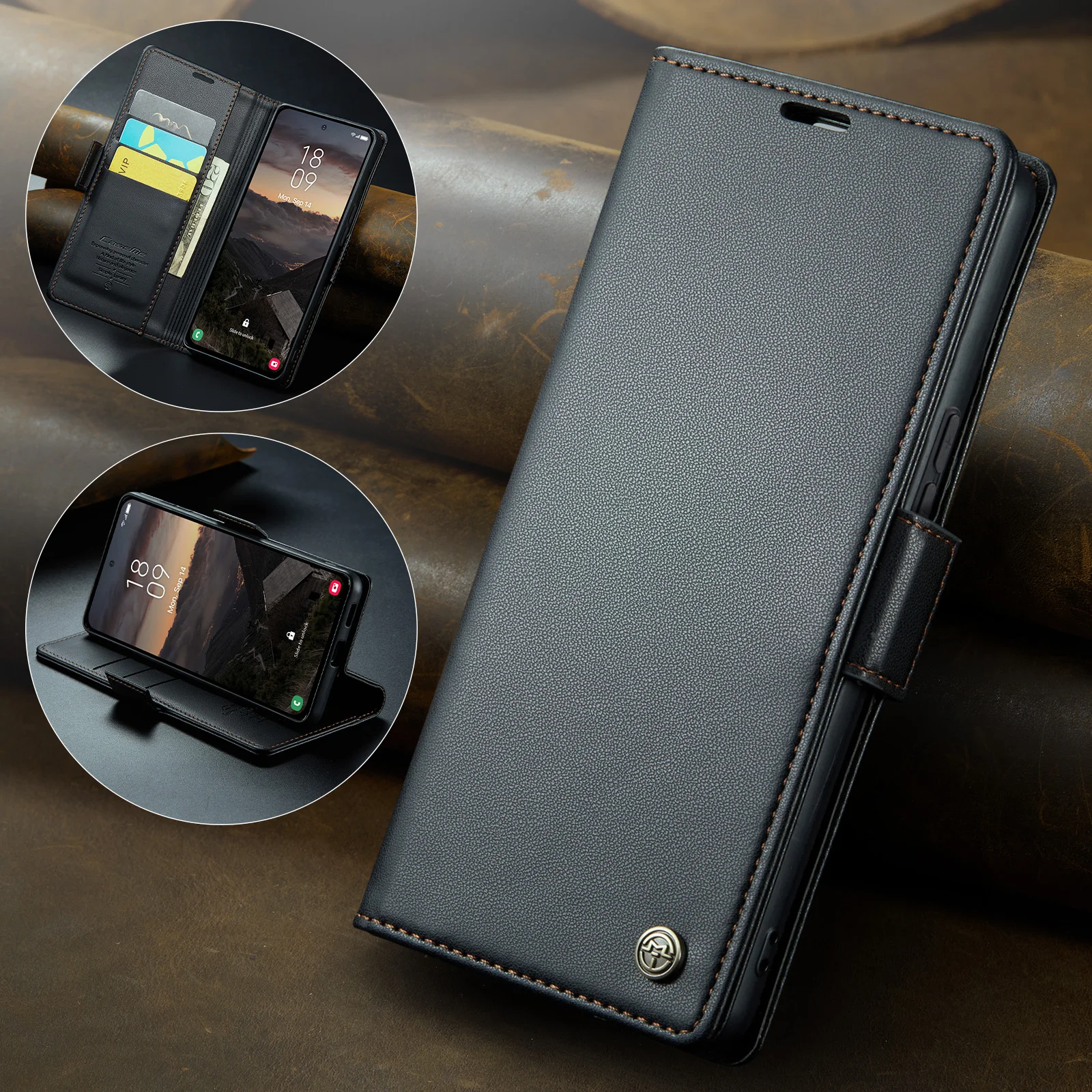 For Xiaomi Mi 17T,17T Pro Caseme-023 Retro PU Leather Wallet Phone Case Magnetic Flip Cover Card Slots Cash Pocket Kickstand New