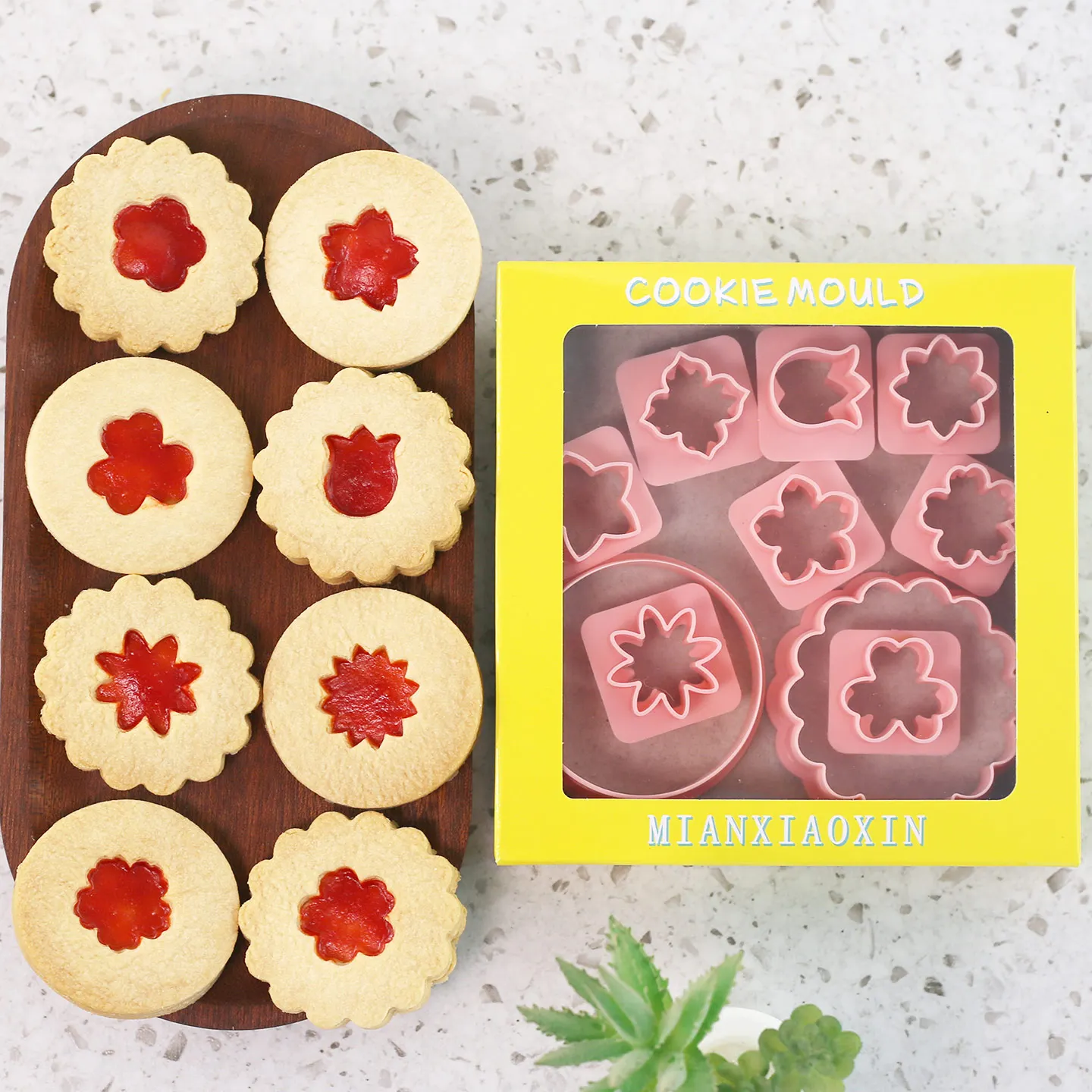 

10 Pcs Vintage Flower Jam Cookie Cutters Tulips, Four-leaf Clover Shape Biscuits Molds for Thanksgiving, Christmas Decorations
