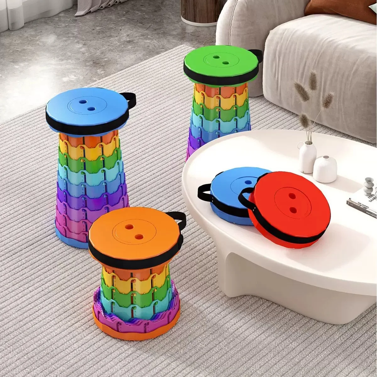 

Популярный легкий портативный пластиковый складной телескопический стул, компактный стул с регулируемой высотой, для рыбалки на открытом воздухе и кемпинга