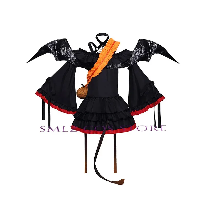 

CyDemon Teto Косплей Аниме Vtuber Синтезатор Касане Костюм Тето Тыква Униформа Крыло Наряд Костюм Хэллоуин Вечеринка Платье для Девочек