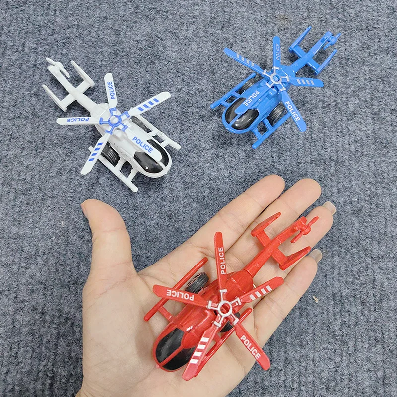 5Pcs Creative Plastic Inertia Simulation Mini Helicopter Airplane Toy Model Children Puzzle Pull Back Car Toy Boy Gifts