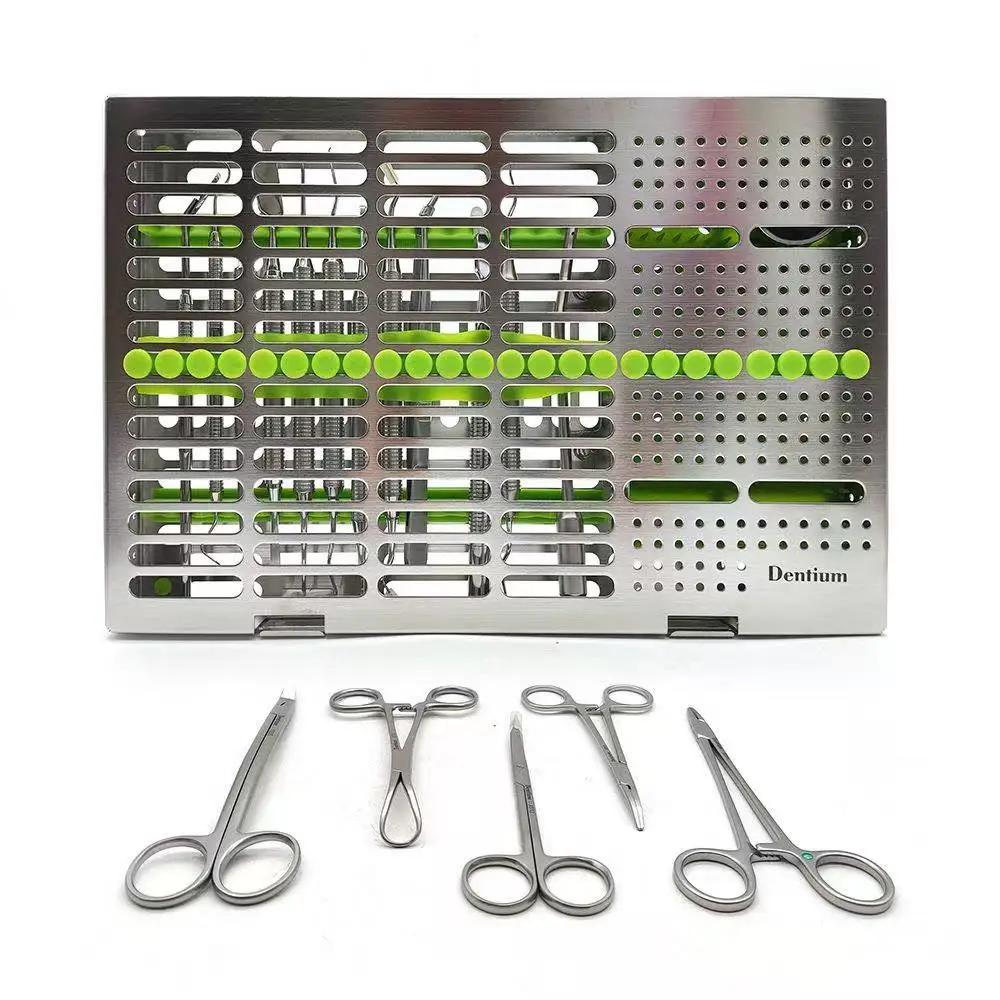 Denton Dental 18-piece set of tools planting instruments surgical set oral disinfection instrument box