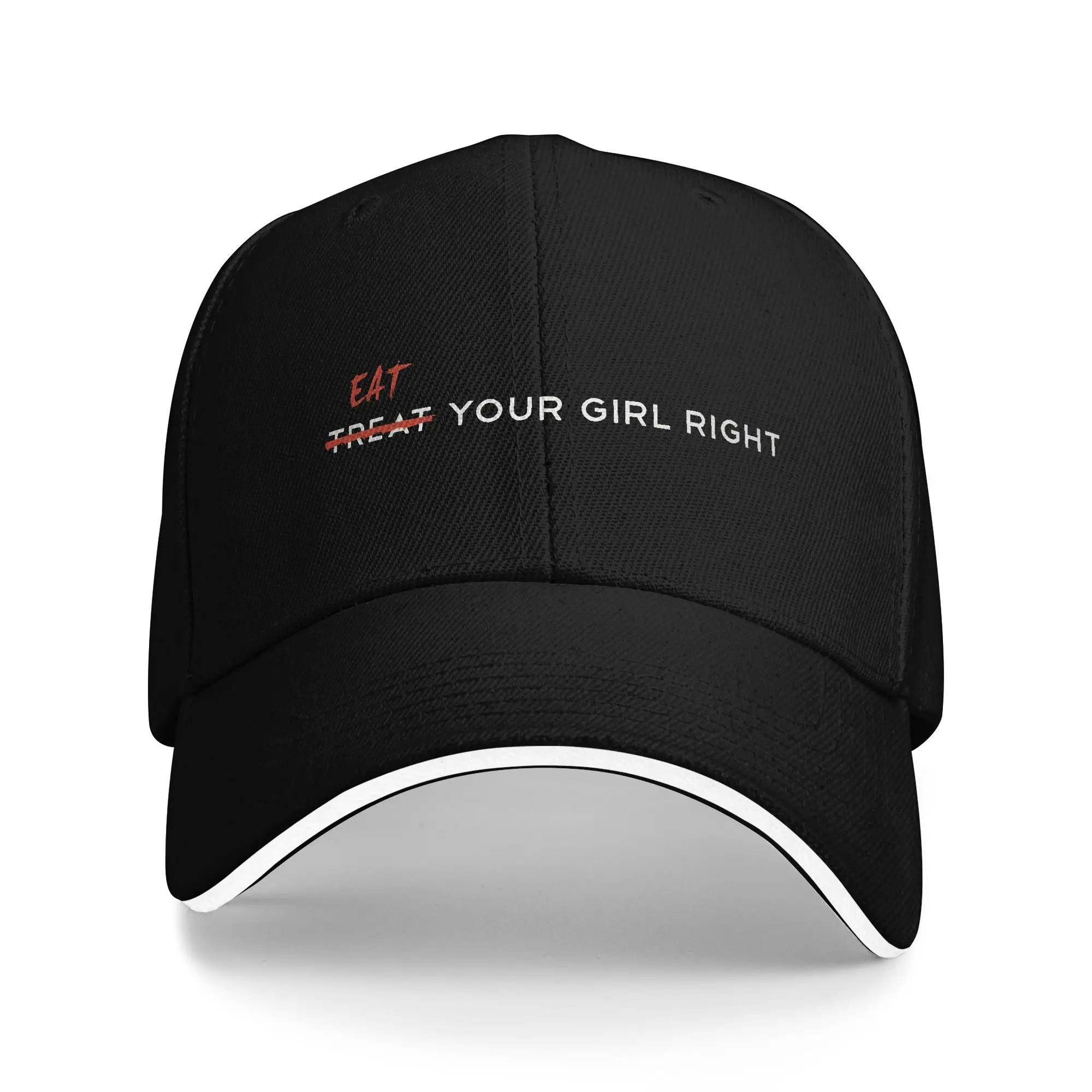 Treat Eat Your Girl Right Sandwich Hat Men Women ,Fashion,Baseball Cap  Hat Breathable Polyester Sun Hats Washable Hats