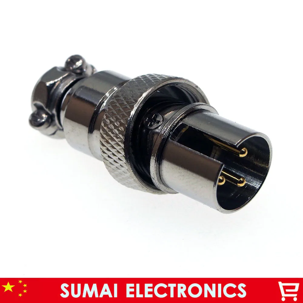 3 Pin 16mm male Wire panel connector,GX16 Plug for aviation,computer ect.reversed assembling type ,circular connector