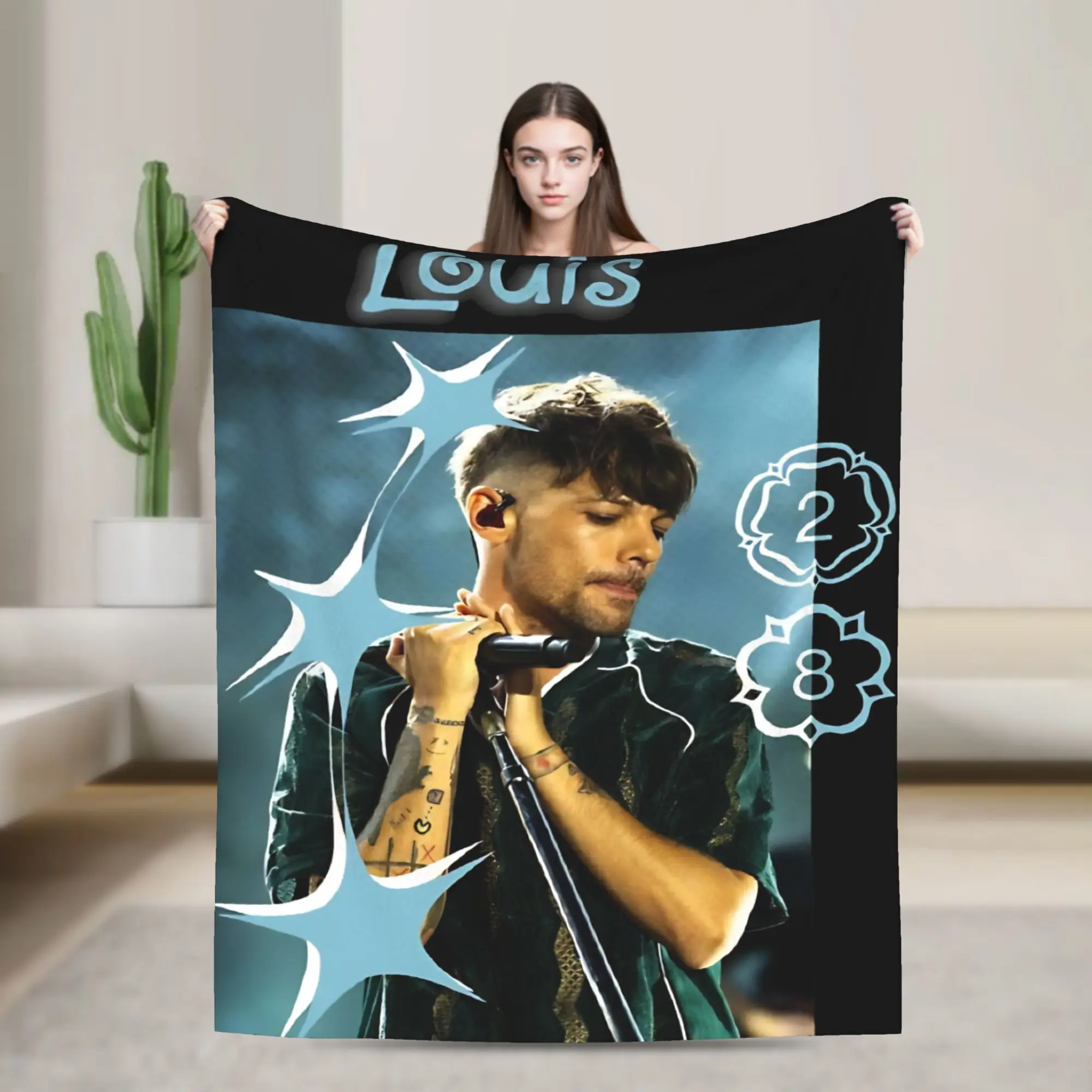 Manta súper suave de Louis Tomlinsons Lemonade Tour 2025, manta de cama ligera de lana de Franela de primera calidad, mantas de felpa acogedoras
