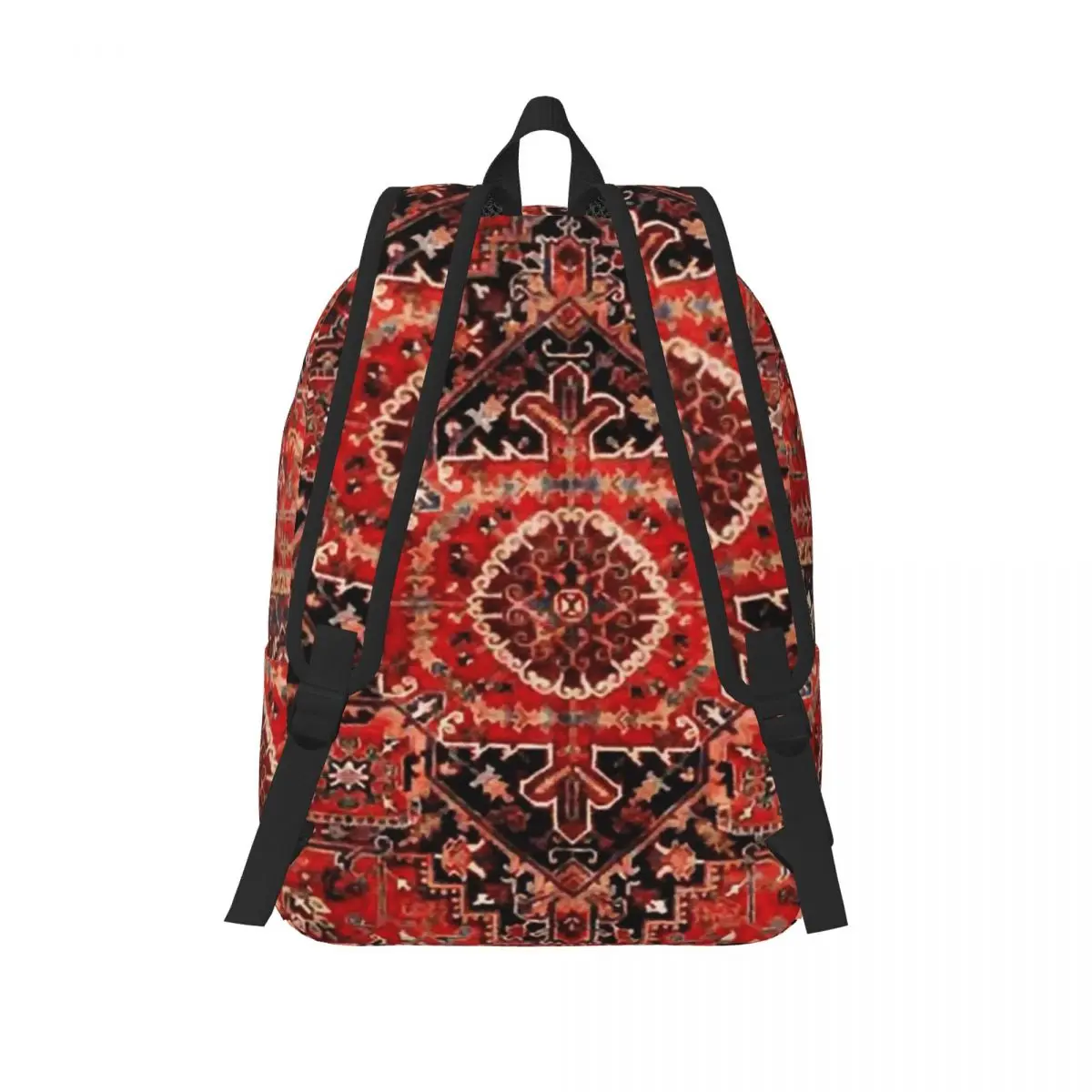Heriz Antique Vintage Boho Persian Student Backpack School Bag Hiking Travel Daypack Boys Girls Fashion Bookbag Shoulder Bags