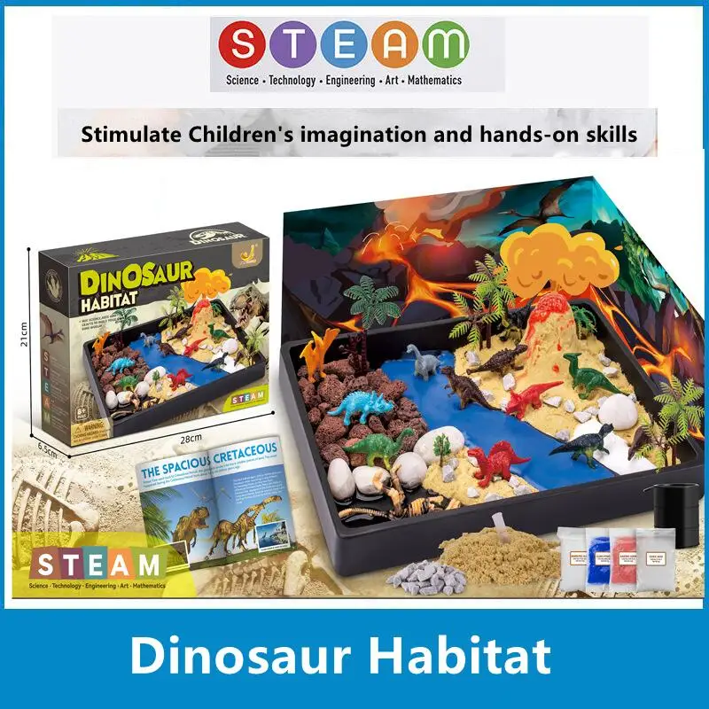 

Dinosaur Habitat Jurassic World Dinosaur Set Scene Ecology Space DIY STEM Crafts Volcano Tour Physics Experiment for Kids Toys