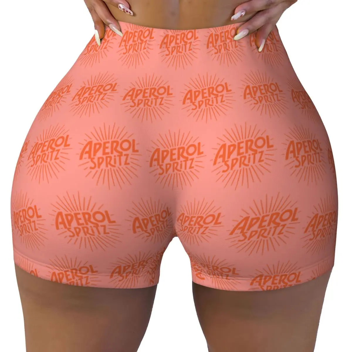 Custom Italy Spritz Aperols Workout Shorts Women's Gym Running Biker Yoga Shorts