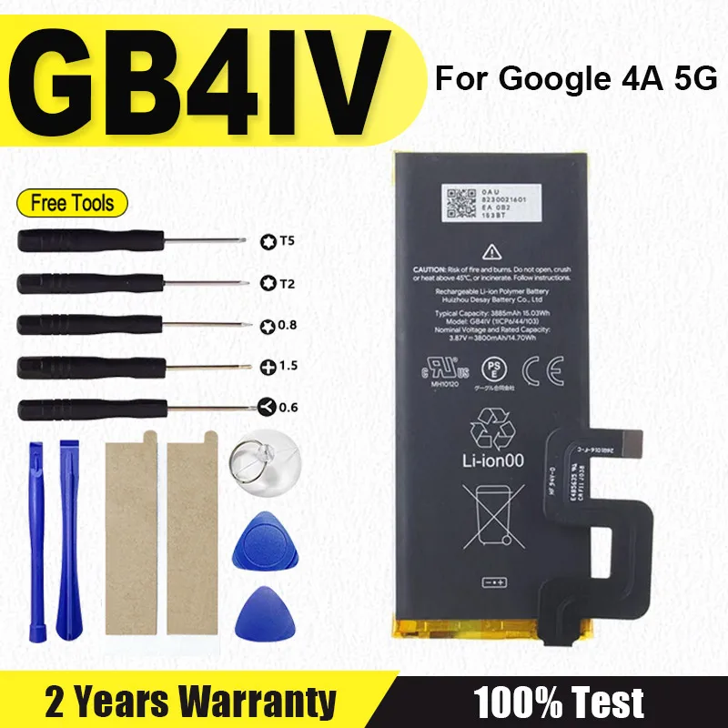 

Новый сменный аккумулятор GB4IV 3800 мАч для Google 4A 5G, американская версия, аккумуляторы для смартфонов + бесплатные инструменты