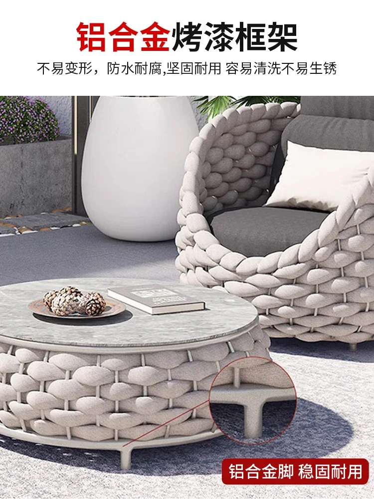 Outdoor Garden Terrace Leisure Couch Combination Designer Model Nordic Rattan