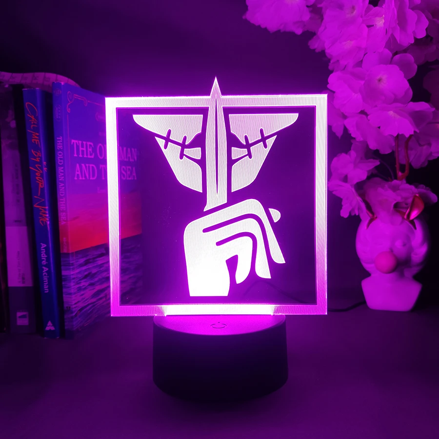 Rainbow Six: Siege Game Lamp Skull Rain Action Defender Operator Cavilla Skill Logo silenzioso 3D acrilico Nightlight Caveira Decor