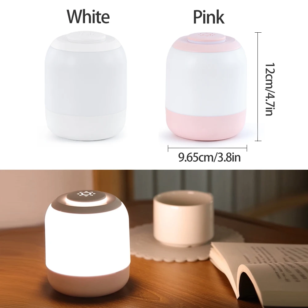 Touch Rechargeable Three-Color Dimming Night Light Bedroom Sleep Lamp Eye Protection Soft Light Bedside Table Lamp For Sleeping