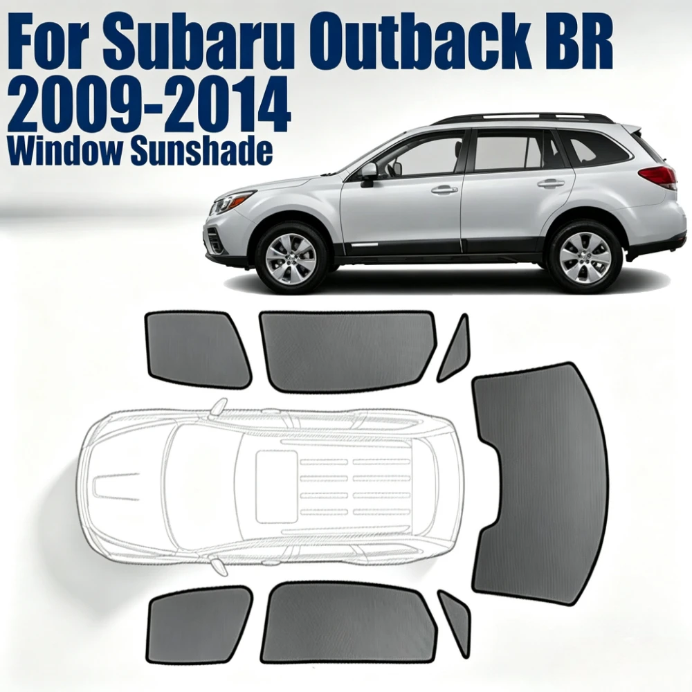 For Subaru Outback BR 2009 - 2014 2010 2012 Custom Magnetic Car Window Sunshade Curtain Mesh Front Windshield Frame Curtain