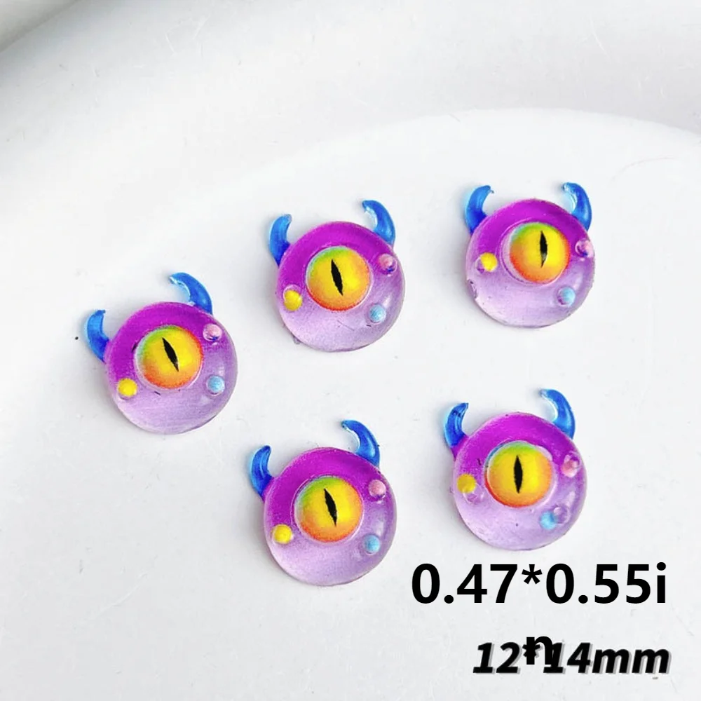 Mini Cartoon Little Devil Nail Ornament, Charming Princess Eye, Manicure Nail Charm, Estável, Mini 3D Nail Art Decoração, Feminino, 20Pcs