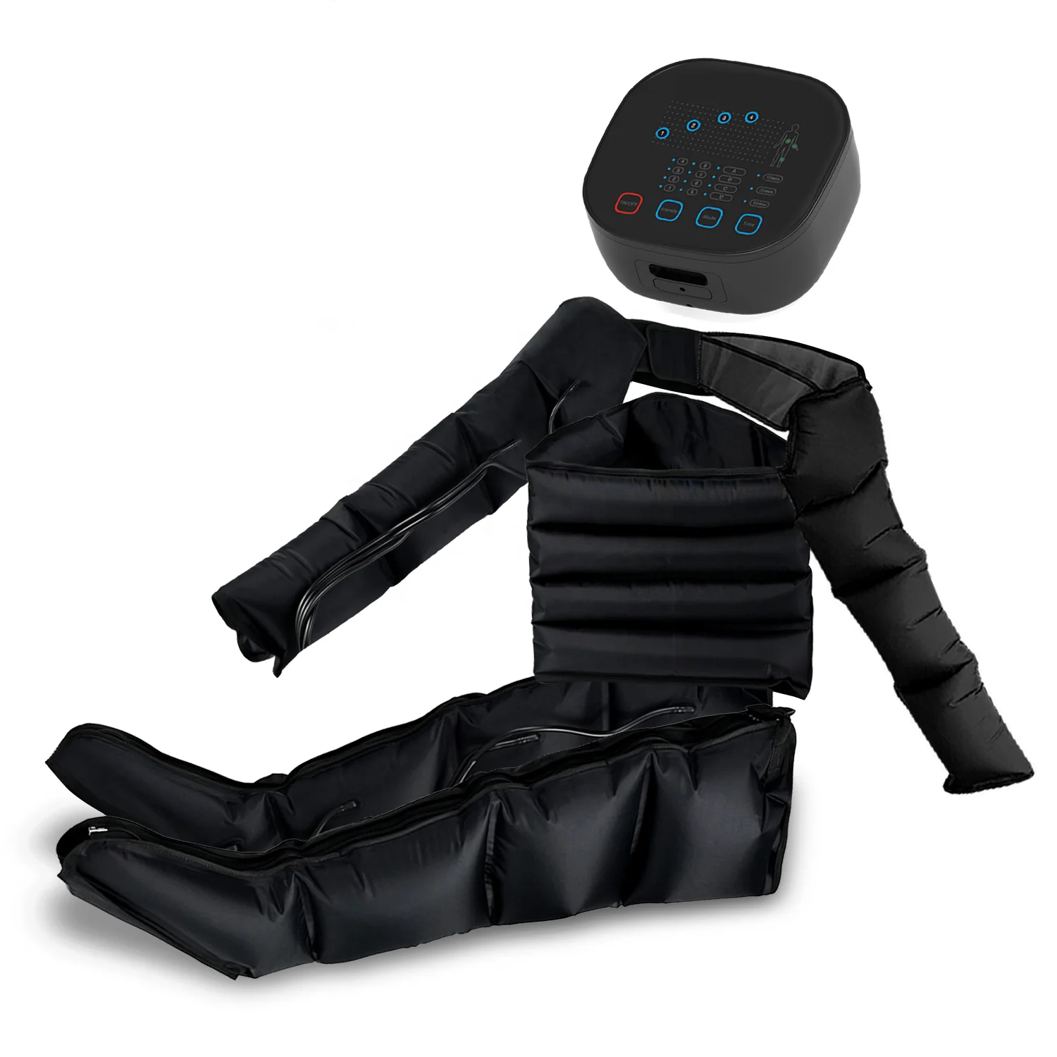 6-Chamber Air Pressure Massager for Arms & Legs, Portable Home Use Lymphatic Drainage Device,Ideal for Elderly & Bedridden Users