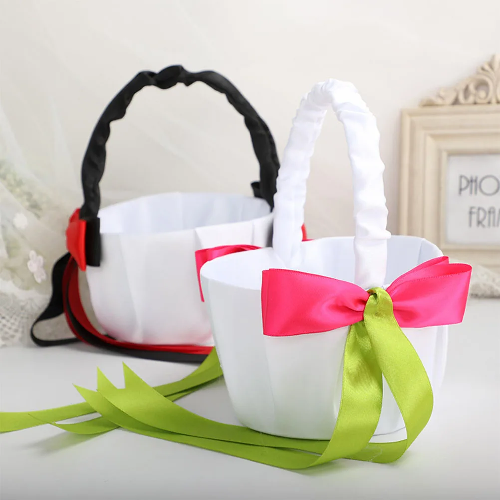 

Wedding Flower Baskets Bridal Girl Basket Elegant Ceremony Decor Reusable Petal Holder Portable Lightweight Banquet Party