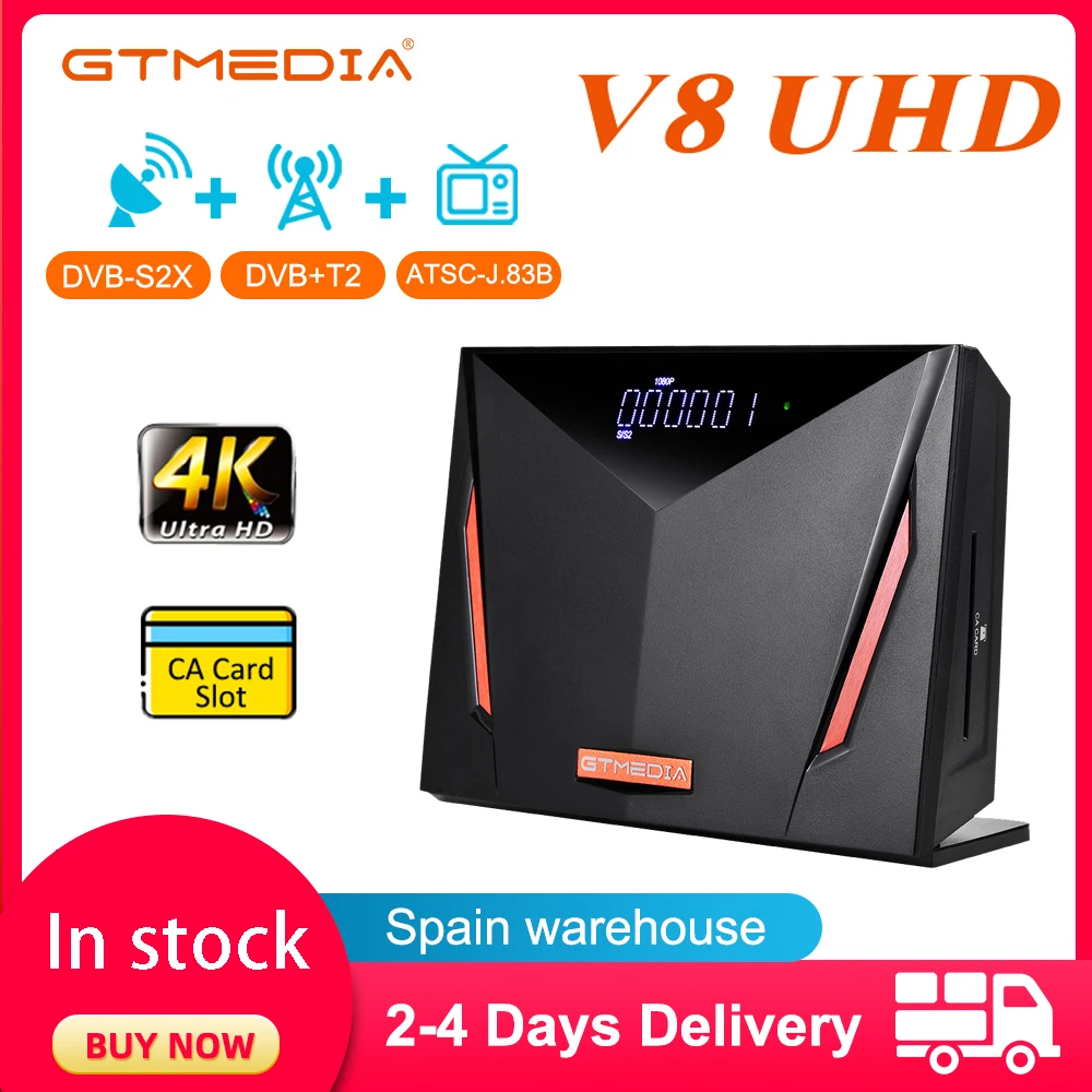 GTMEDIA 위성 수신기, 울트라 H.265 TV 수신기, 내장 와이파이 CA 카드, TV 박스, V8 UHD 4K, DVB-S S2 S2X + T T2