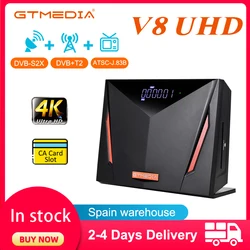 GTMEDIA-receptor satélite V8 UHD 4K, decodificador con WIFI integrado, tarjeta CA, DVB-S/S2/S2X + T/T2, Ultra H.265