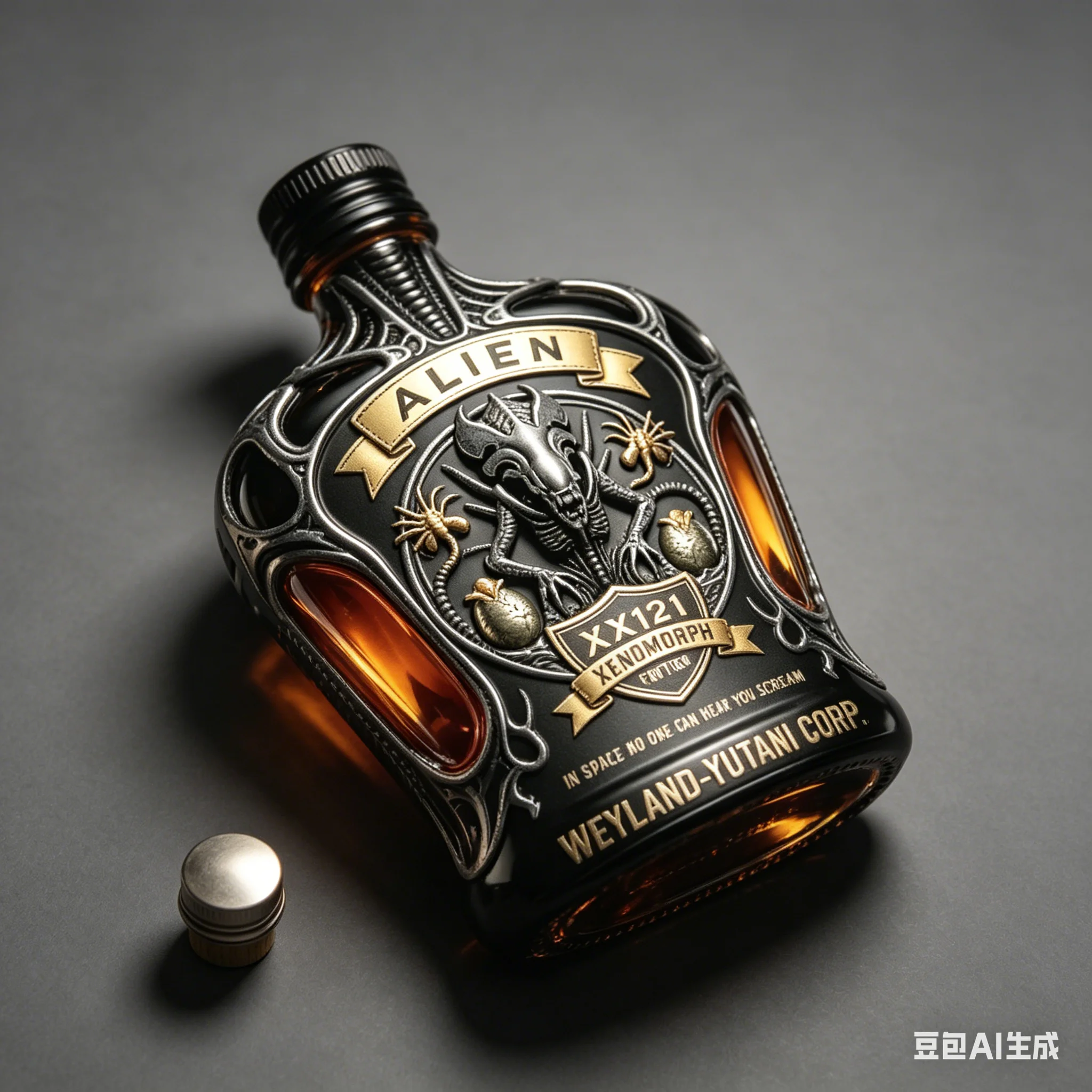 Botella de Whisky con Diseño 3D en Relieve de Alien Xenomorph XX121, Botella de Licor, Decoración para Bar en Casa