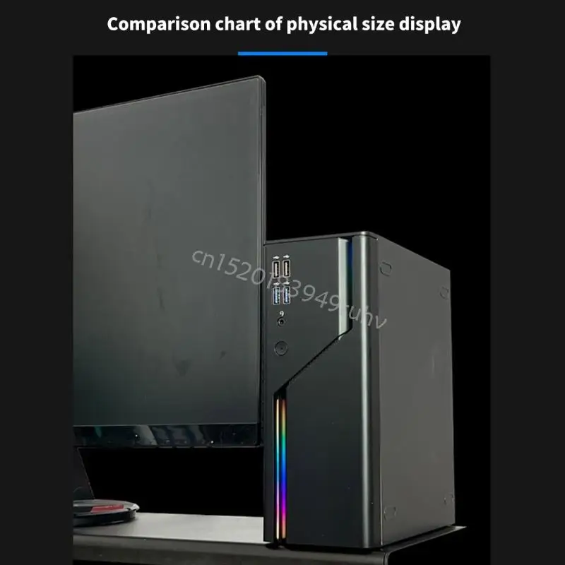 Mini Tower Metal Chassis Steel Construction يحفظ وضع مساحة سطح المكتب لمكتب صغير أو تلفزيون Stand Q81E #6