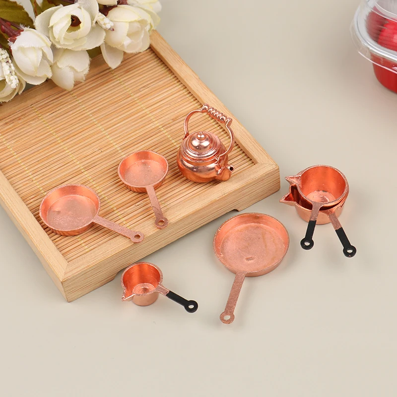 1:12 Dollhouse Miniature Simulation Frying Pan Kettle Water Spoon Pot Model DIY Home Accessorie