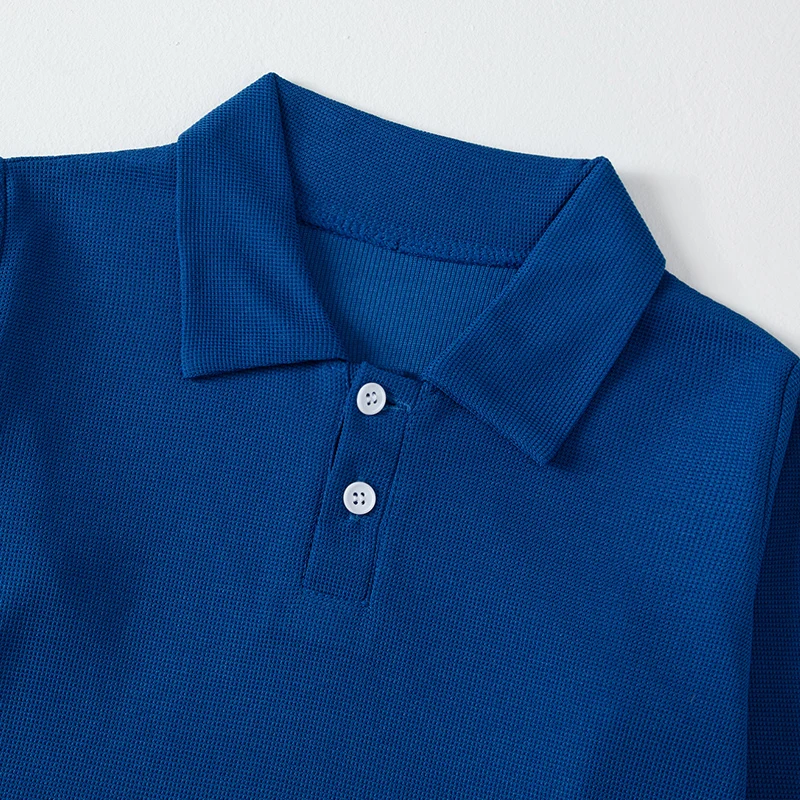 Herbstliches Kinder-Poloshirt mit einfarbigem Revers und langen Ärmeln, lässiges Joker-Shirt für Jungen und Mädchen, hübsches Kleid für Bruder und Schwester – Detail 23