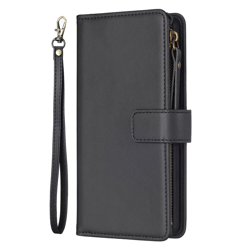 Double Layer Zipper Wallet Leather Case For OPPO A74 A94 A54S A54 A16S A55 5G A52 A92 A72 A16 Cover Card Slots Flip Coverings