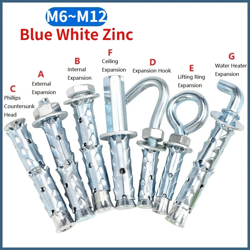 M6 M8 M10 M12 Zinc Plated Carbon Steel Expansion Screw Fish Scale Sleeve Anchor Bolt for Hollow Foam Light Brick