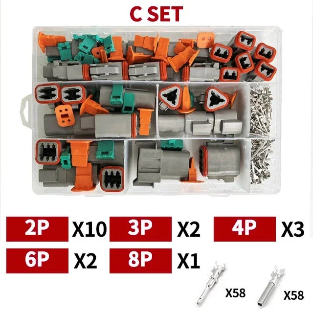 Deutsch dt serie wasserdicht automotive stecker kit reparatur werkzeug kasten DT04-2/3/4/6/8/12p dt06 mit terminal und zange
