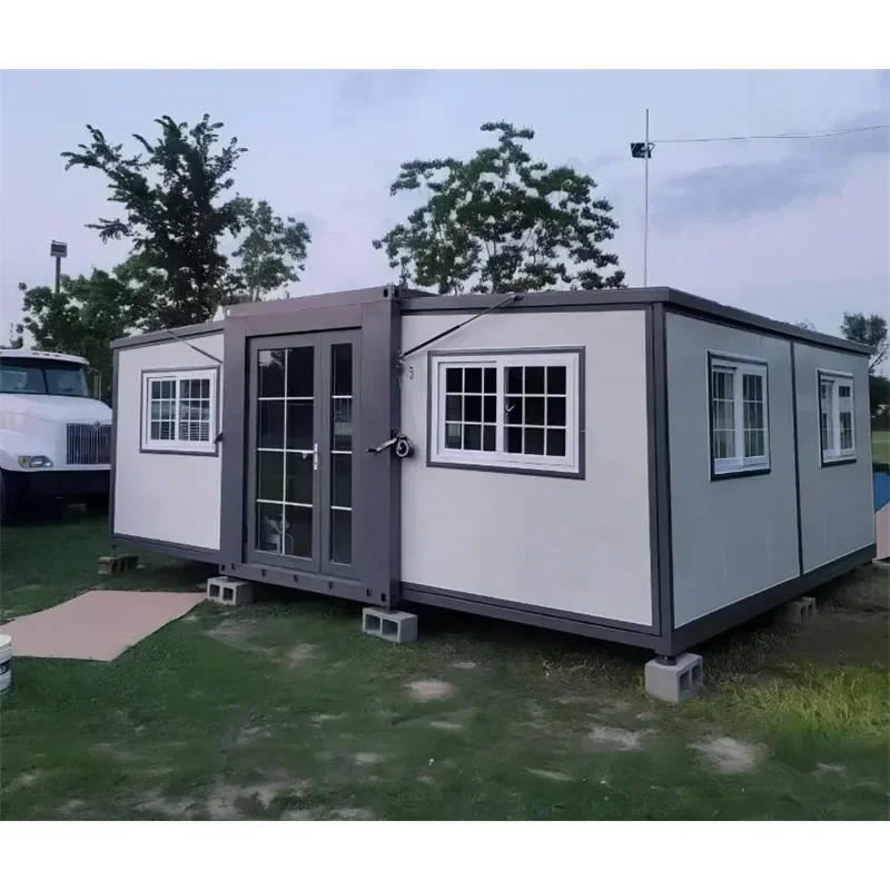 Expandable Container House 20F 40F Tiny Homes 2 3 Bedrooms Foldable Container Room Steel Villa Folding Room Cabins Garden Rooms