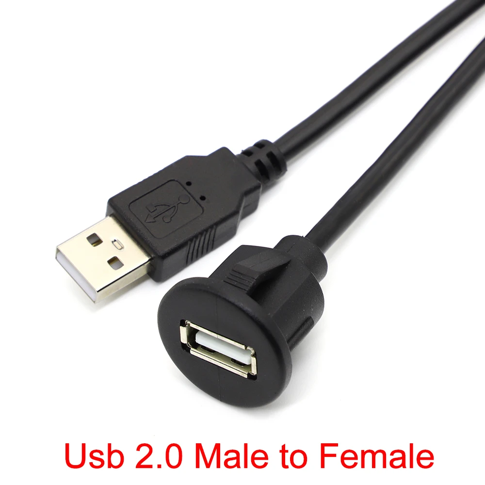 Image of 1/3/5 Stück Auto-USB-Wasserdichte Kabelbuchse USB 2.0 Auto-Armaturenbrett Motorrad Einbau-Panel AUX-Kabel Verlängerungskabel Adapter
