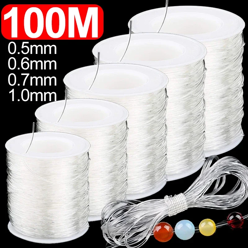 100m Strong Elastic Crystal Beading Thread Cord Jewelry Making Necklace Bracelet DIY Beads Transparent String Stretchable Thread